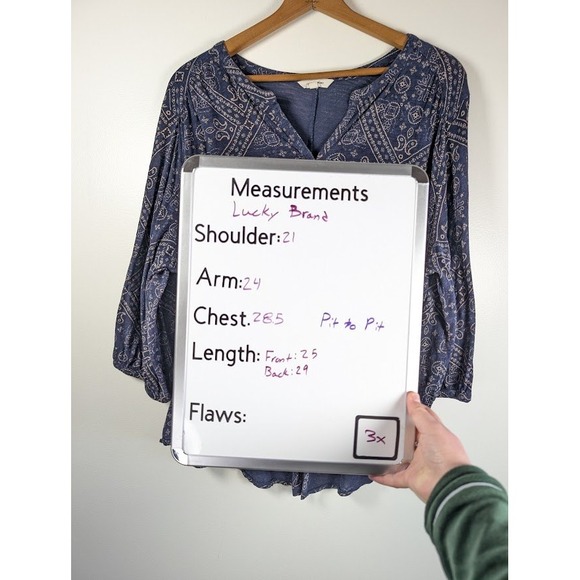 Lucky Brand Tunic Top Womens Size 3X Pullover Boho Bandana Stretch Flowy Peasant - Picture 3 of 9